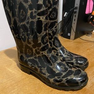 Corkys Leopard rain boots size 7